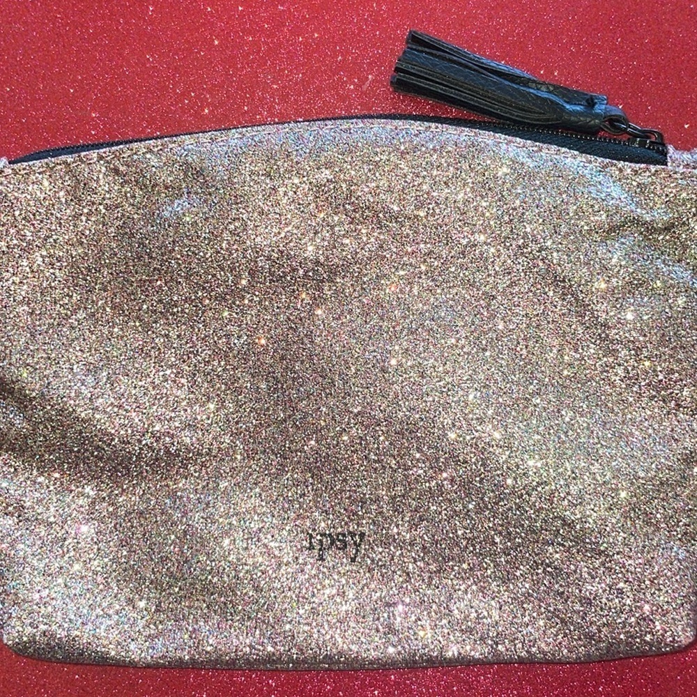 4/$10 Ipsy Glam Bag New May 2019 Rose Gold Pink Sparkling Glitter Cosmetic Bag